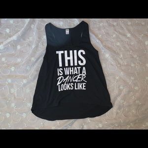 Black “this is what a dancer looks like” tank top